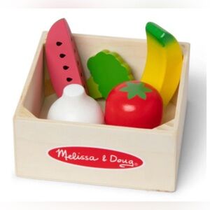 Melissa & Doug Wooden play food produce box